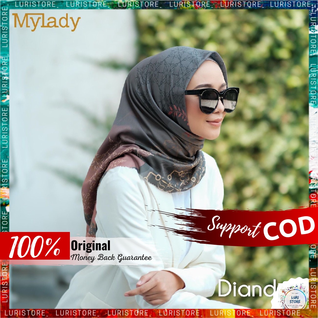 KERUDUNG MY LADY ORI DIANDRA Hijab Jilbab Segi Empat Segiempat Voal Motif Mylady Terbaru Premium