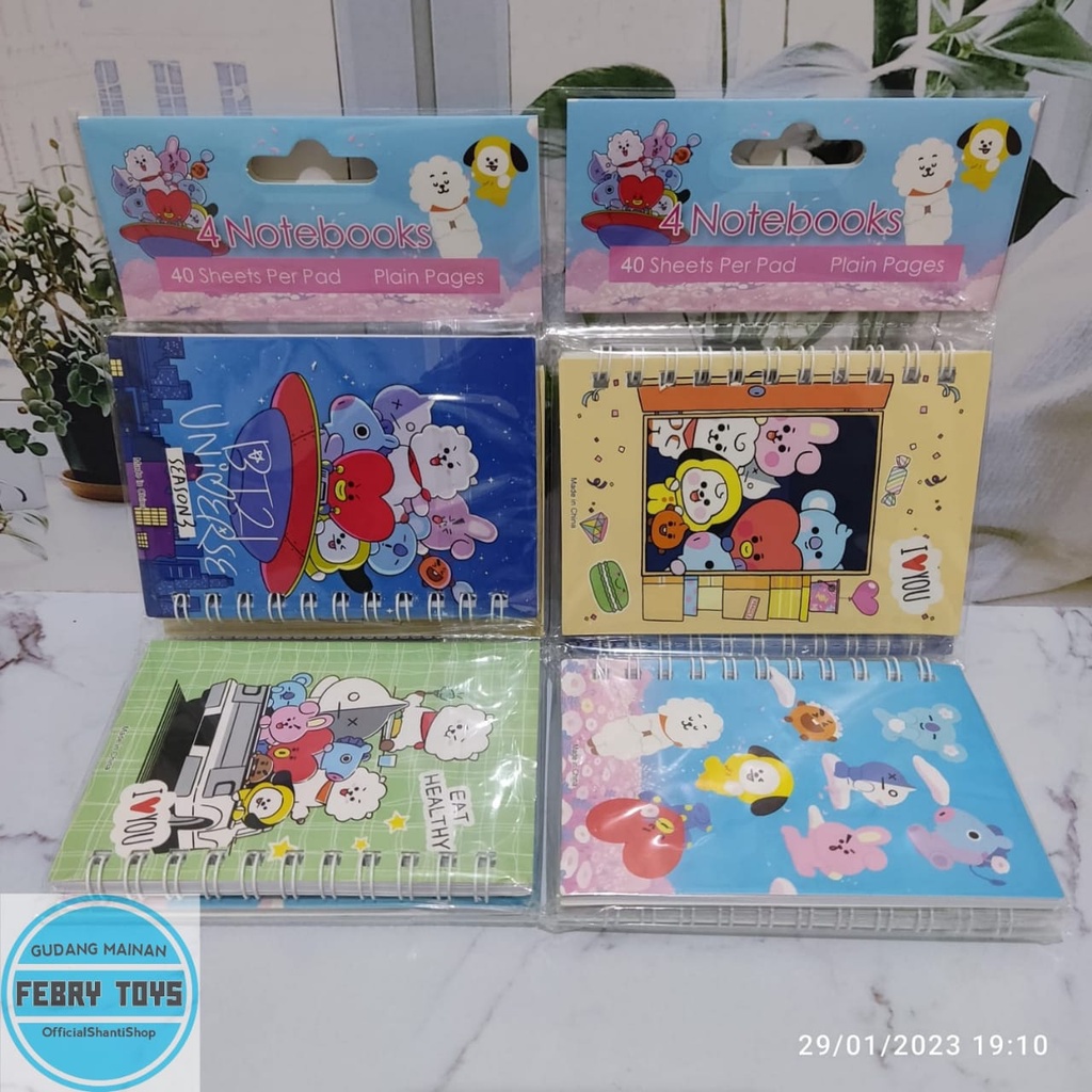 

1 Pack Notebook Diary Karakter BT21 BTS - Buku Catatan Kecil Lucu Buku Kpop Army Buku Tulis Anak Termurah