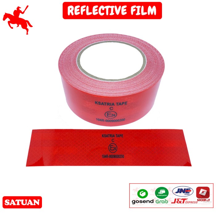 

Reflective Tape Pemantul Cahaya 5CMX15-25M - Merah, 5CMX15M