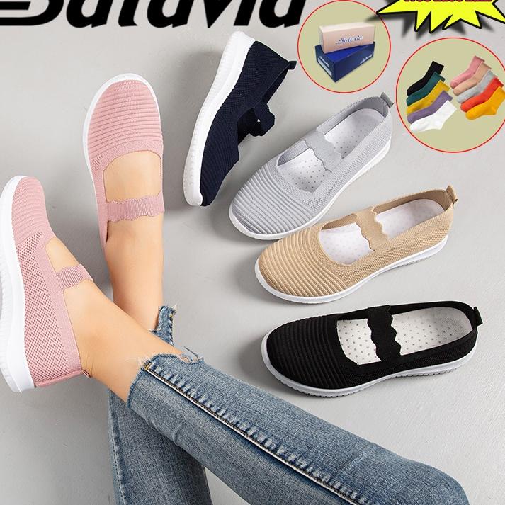 ✨Mall✨ (COD)Batavia Shoes sepatu import sepatu wanita sepatu flat rajut Sepatu slip-on slip-on kasua