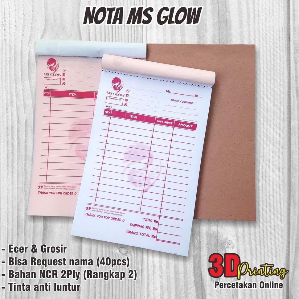 

P97 Nota Ms Glow 2ply Rangkap 2 READY STOCK ㊤