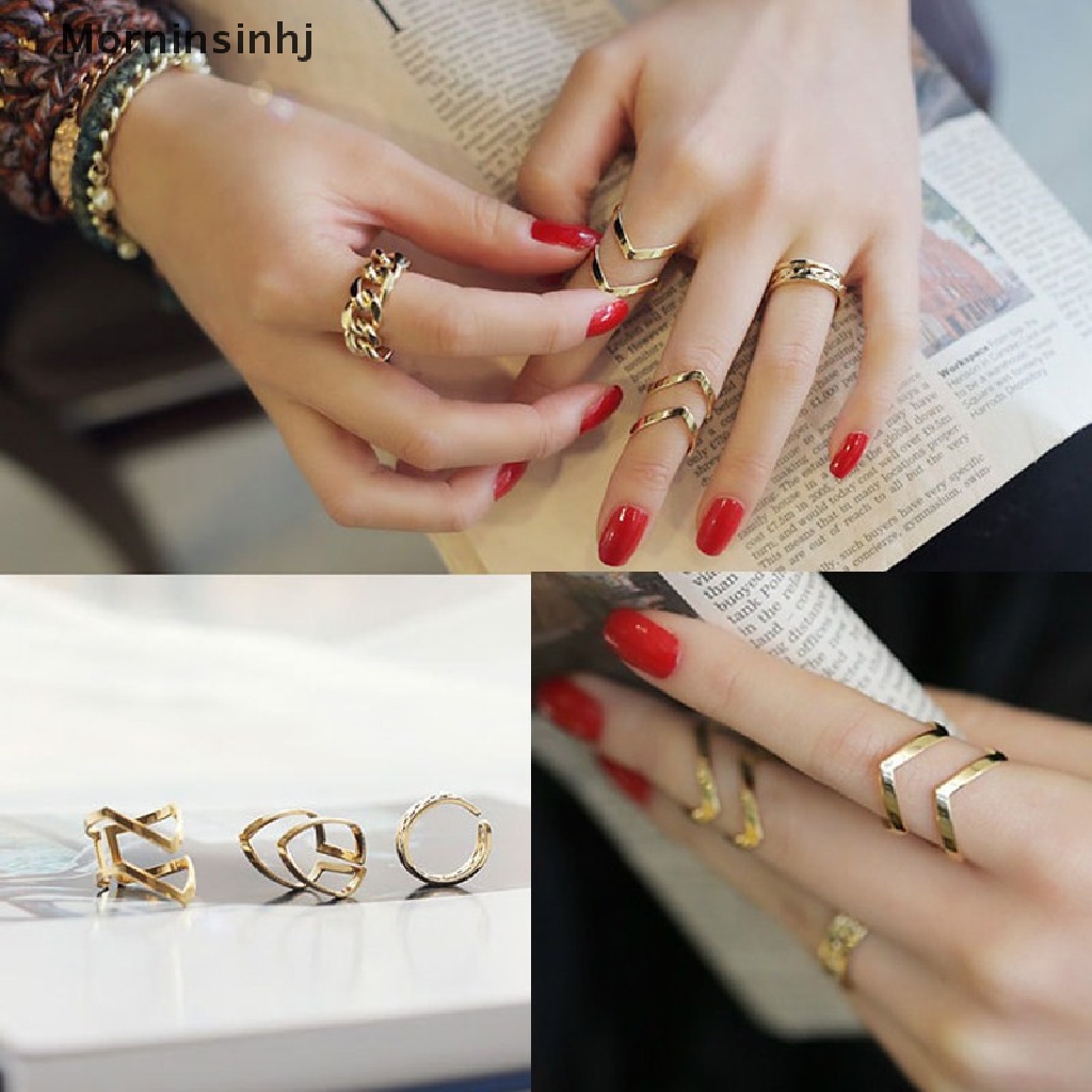 Mornin Aksesoris Fashion Perhiasan New Punk Cuff Finger Ring 3pcs/set Hadiah Untuk Wanita id