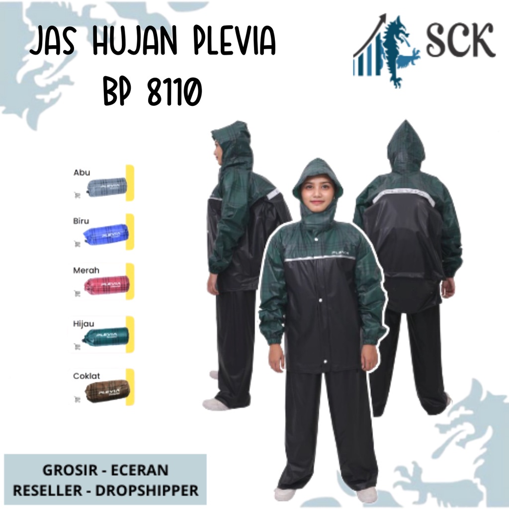 Jas Hujan PLEVIA 8110 Backpack Pria Wanita / Mantol Ransel Dewasa - sckmenwear GROSIR