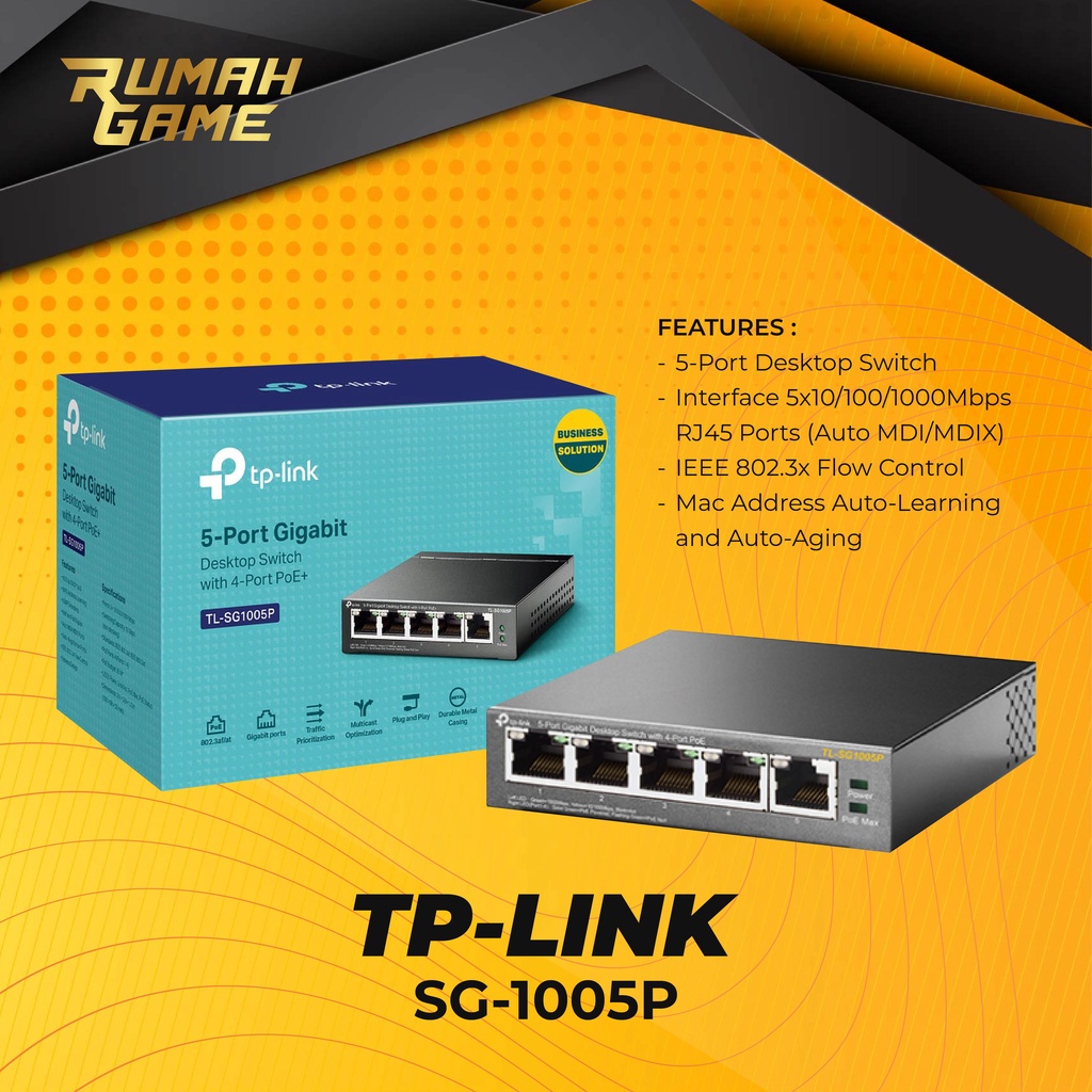 TP Link Poe Switch Gigabit 5 port TL SG1005P Gigabit POE Switch Hub Lan
