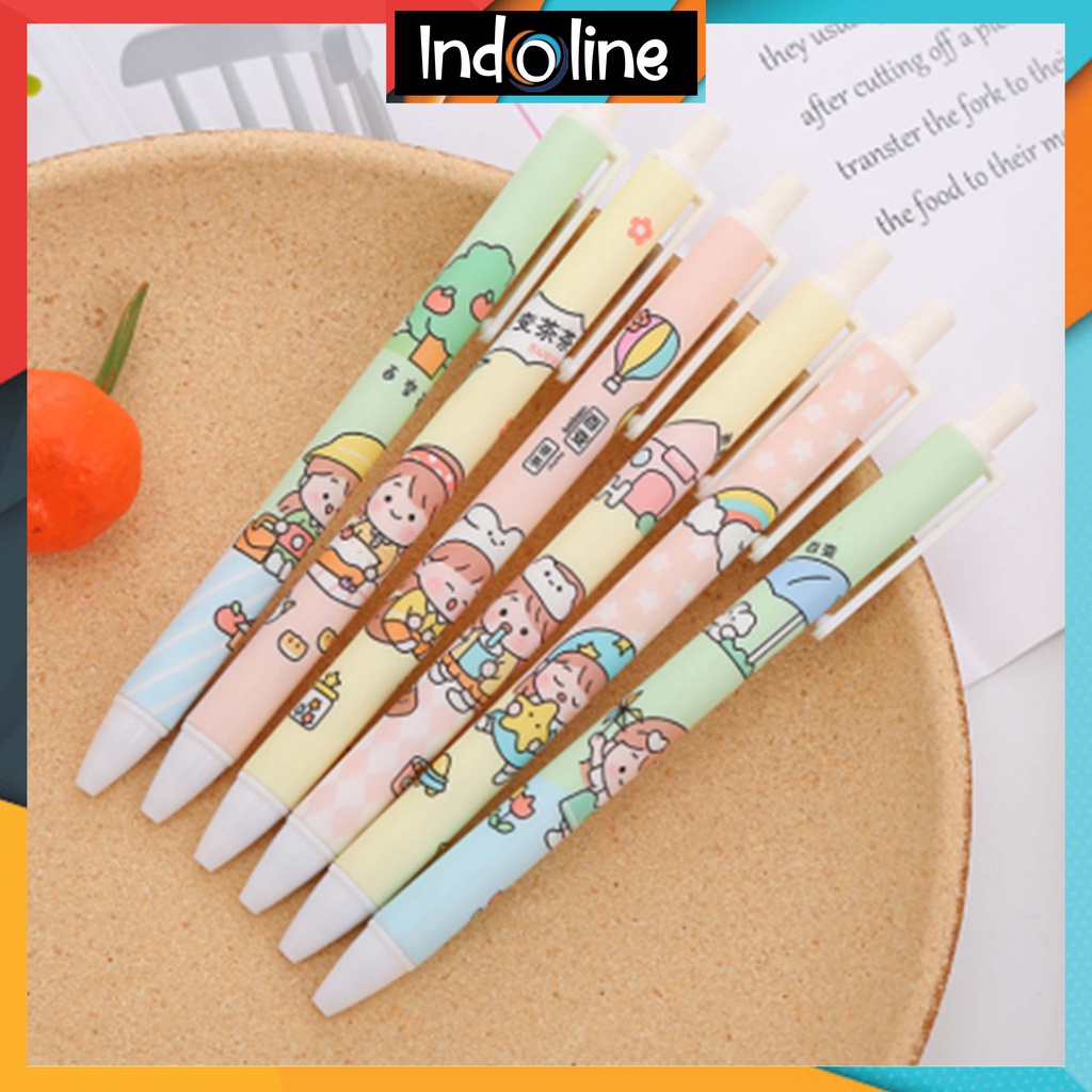 

✔️ Pulpen Gel Motif Cartoon Pulpen Pelajar Dan Kantor Pena Lucu Motif Girl Heart Variety Import COD
