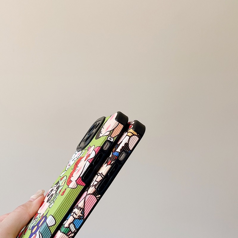 IPHONE Casing Pelindung Butir Vertikal Crayon Shin Chan Lucu Untuk Iphone14 13 12 11 Pro MAX X XR XS Max7 8 Plus Cangkang Lembut Anti Jatuh