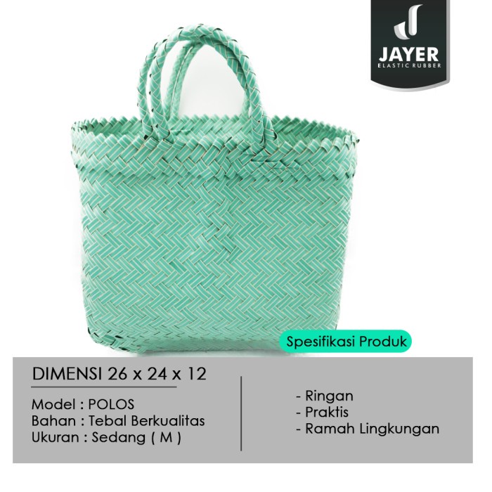 Tas Anyam Plastik Pvc Model Polos / Tas anyam Berkat / Tas Hampers