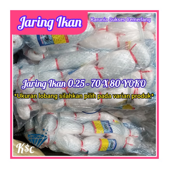 Mancing Jaring Ikan / Jaring Senar 0.25 - 70X80 Yoko / Jaring Ikan Murah