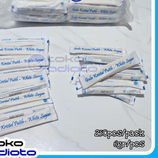 

✽ White Sugar Stick 6gr isi 250pcs / Gula Putih Kristal / Gula Pasir Kristal / Gula Kristal / Gula Sachet / White Sugar ♞