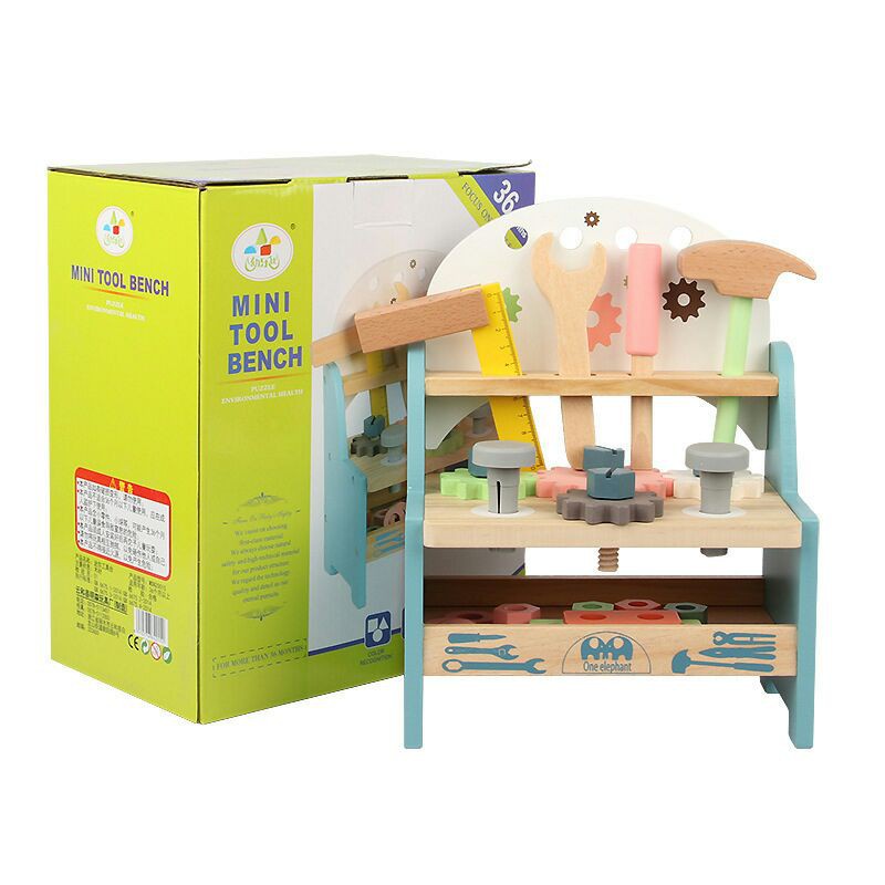 WOODEN PASTEL MINI TOOL BENCH - MAINAN ANAK