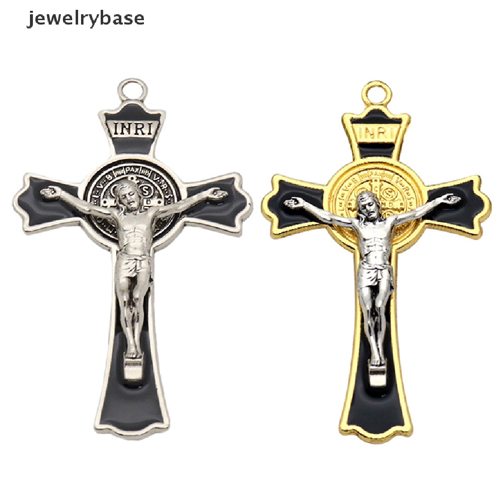 [jewelrybase] 1pc Kalung Kristen Salib Yesus Aksesoris Pakaian Retro Warna Tua Kalung Butik