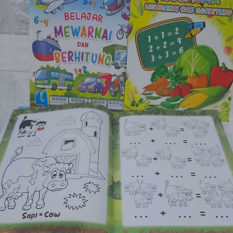 Buku Belajar mewarnai &amp; membaca / Buku Edukasi