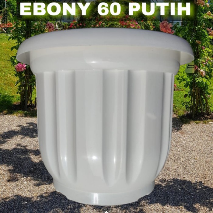 Poo Pot Besar Eboni 60Cm Putih