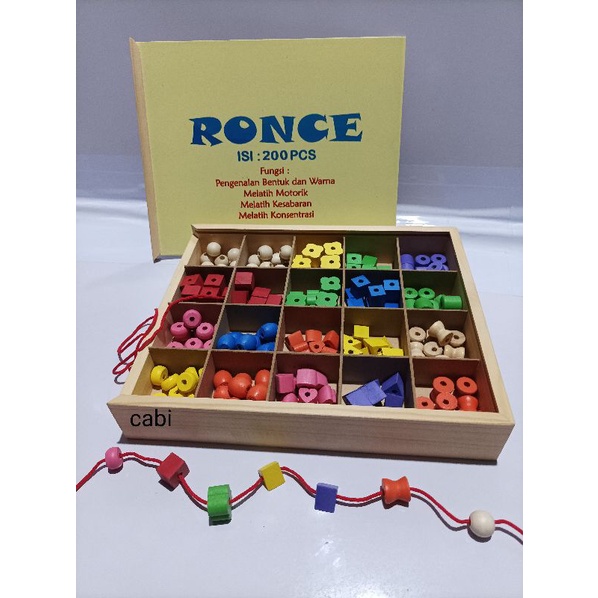 Mainan Edukasi Ronce isi 200pcs/mainan ronce kayu