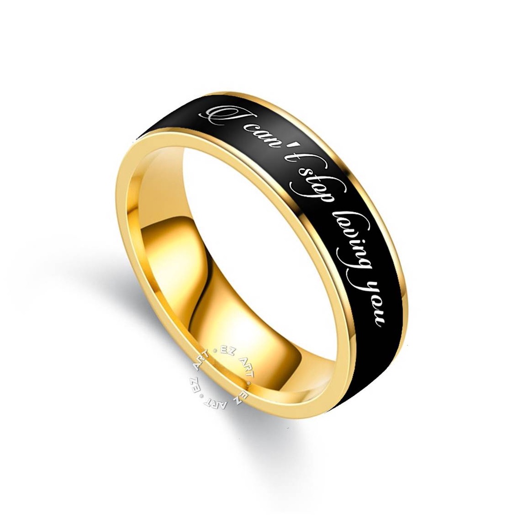 CINCIN CUSTOM TULISAN NAMA TANGGAL TEKS STAINLESS ANTI KARAT MODEL SIMPLE CLASSIC