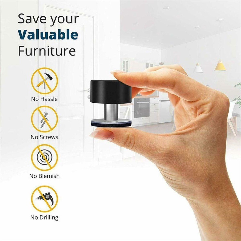 Penjaga Furniture Tahan Lama Aksesoris Perekat Diri Mute Doorstopper Gagang Jendela Rumah Crash Pad Dinding Anti-Tabrakan Bantalan Pelindung Stainless Steel Karet Door Stop