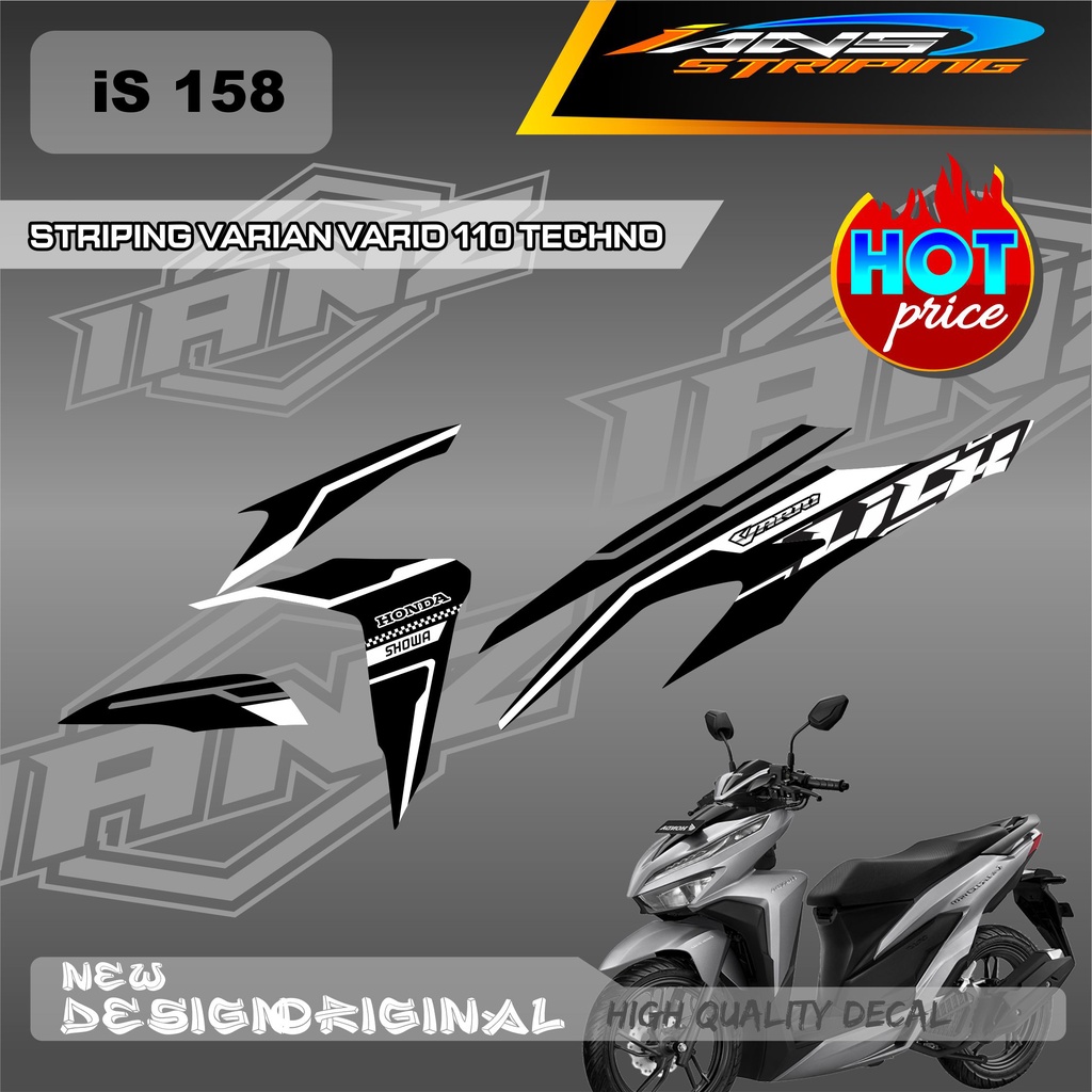 STIKER DECAL STRIPING HONDA VARIO TECHNO 110  STYLE SUDAH LAMINASI ANTI GORES / DECAL KERETA HONDA VARIO TECHNO IS158