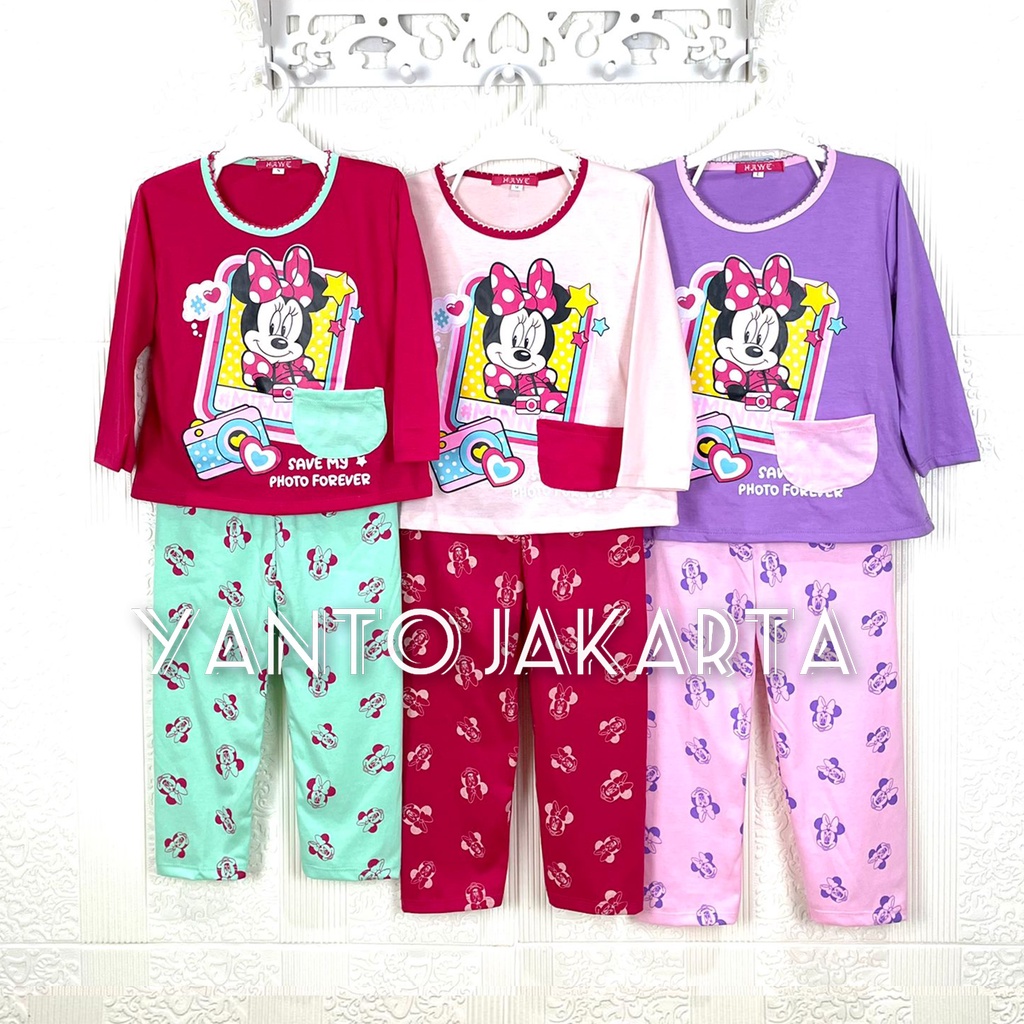 BAJU TIDUR ANAK PEREMPUAN MINNIE LENGAN PANJANG