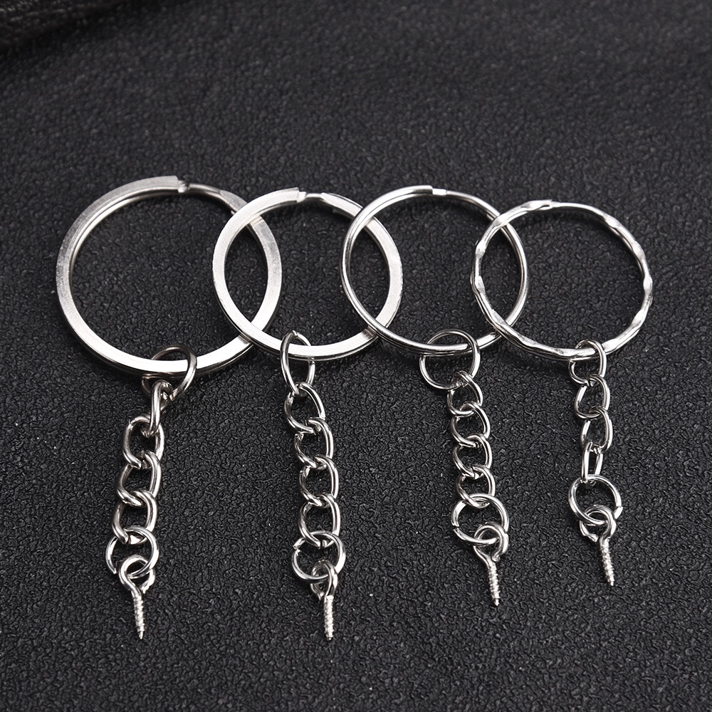 10pcs/lot DIY Membuat Perhiasan Aksesoris Kreatif Gantungan Kunci Liontin Putaran Split Keyrings Sekrup Mata Pin Key Chain Key Ring Dengan Sekrup Mata Untuk Mobil Keyring, Tas Populer