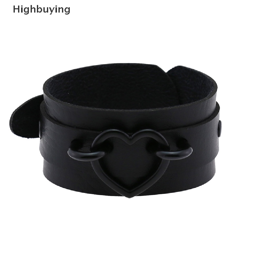 Hbid Gelang Jantung Gelang Kulit Wristband Cuff Gothic Punk Ban Lengan Unisex Cosplay Perhiasan Glory