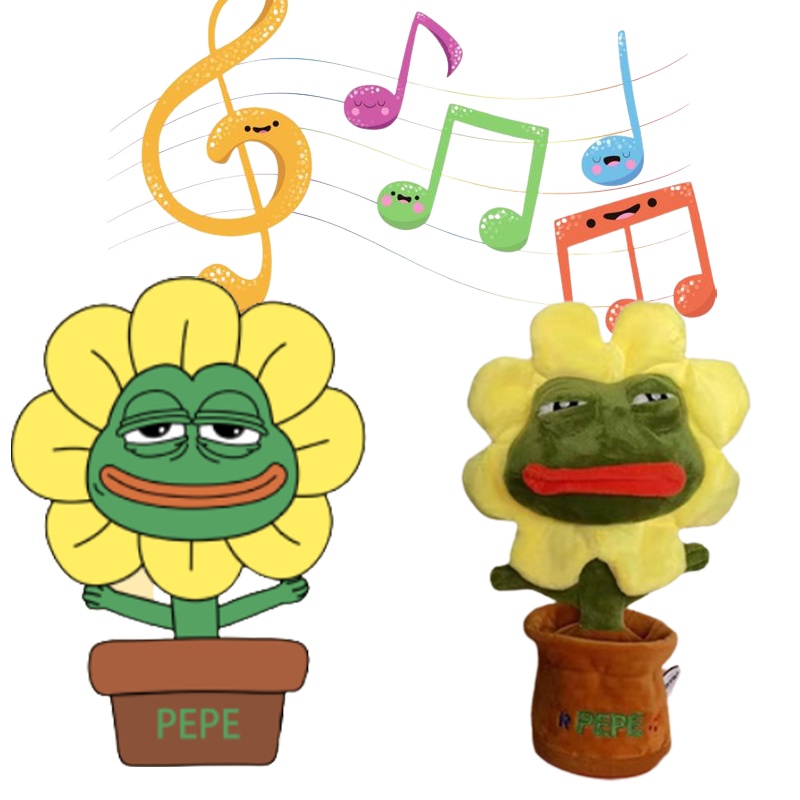 Pepe The Frog Sunflower Music Box Mainan Mewah Hadiah Hebat Untuk Anak-Anak