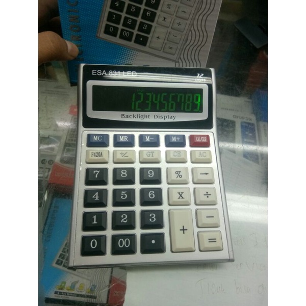 

Terlaris ✨ -Cod Kalkulator Esa LED 831 Baterai A3 LED lampu hijau//Kalkulator Besar- 2.2.23