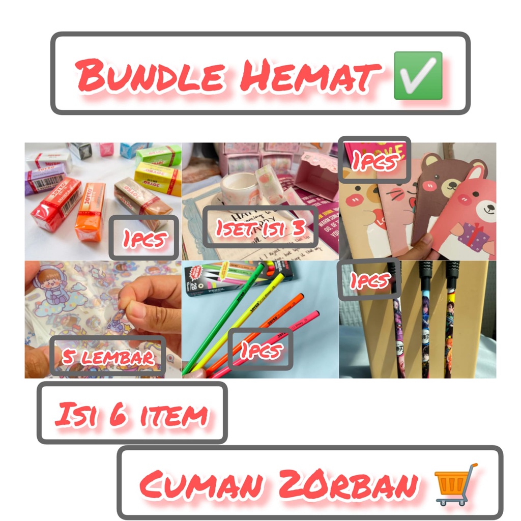 

Paket Stiker Bundle Hemat Lengkap Murah Pensil Pen Buku Stiker WashiTape Bisa Cod