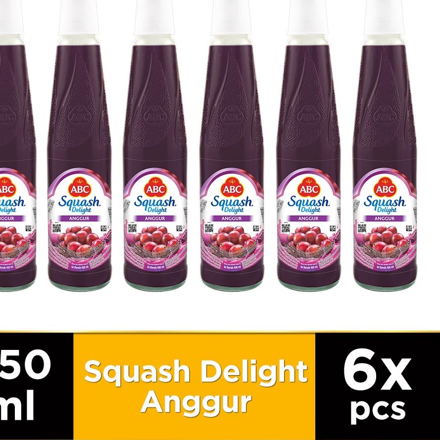

℮ ABC Sirup Squash Delight Anggur 450 ml - Multi Pack 6 pcs ✾