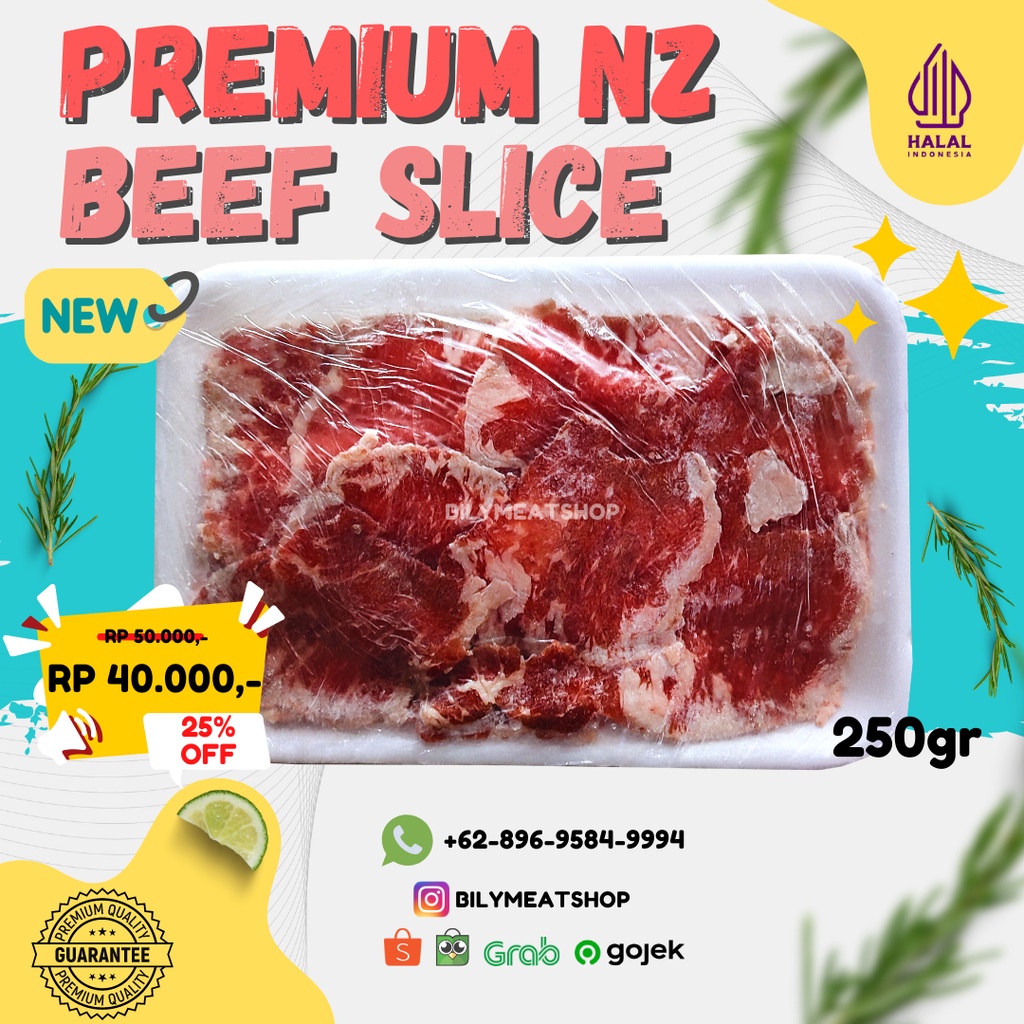 

PREMIUM NZ BEEF SLICE (NEW ZEALAND) 250 gr / 500 gr / 1 kg