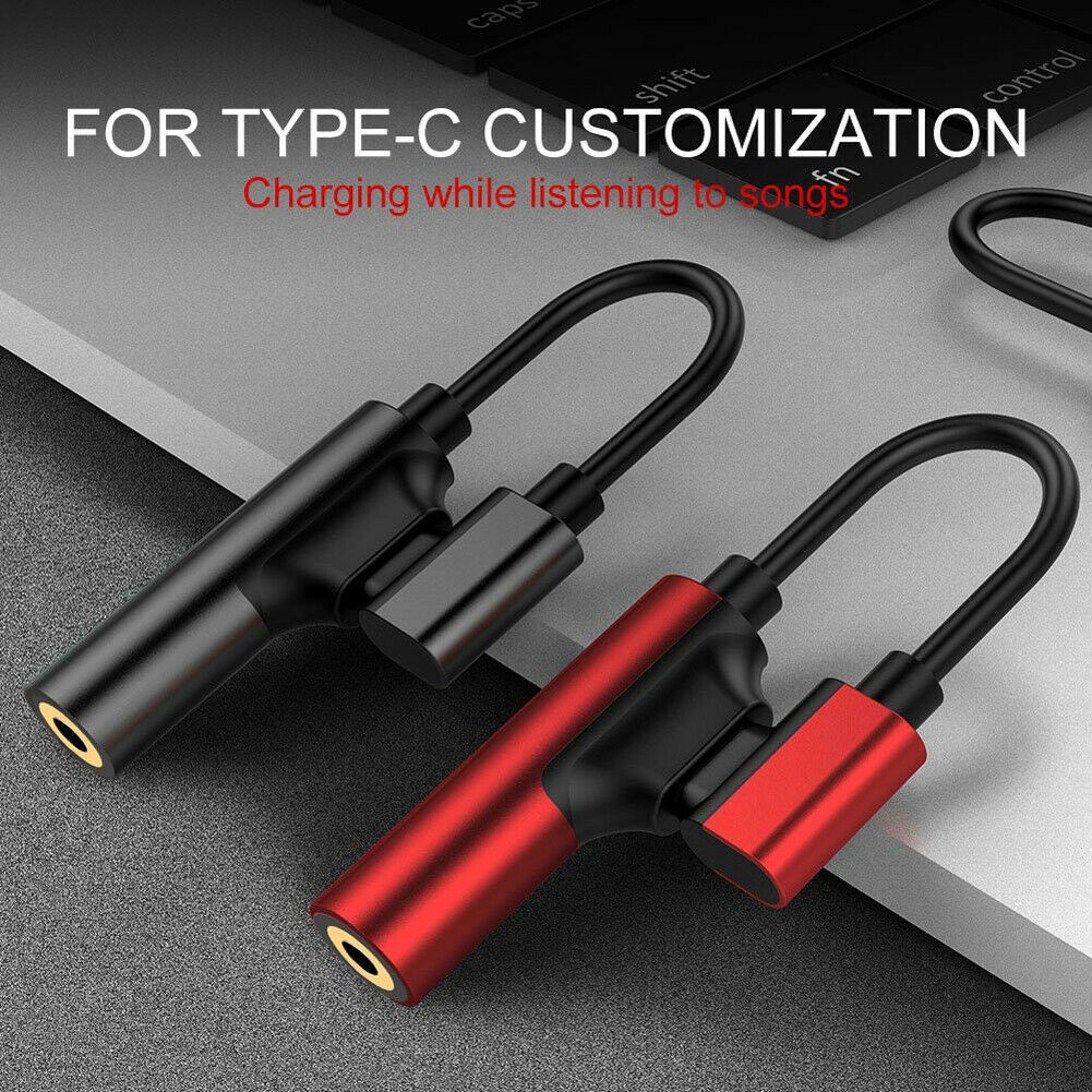 Premium 2in1 USB C Type-C to 3.5mm Jack AUX Earphone Audio &amp; Kabel Adaptor Charge Converter Tipe C/Hot Sale