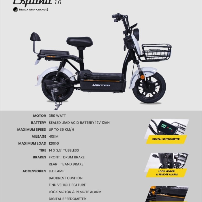 Sepeda Listrik United Espana 1.0 New #Original