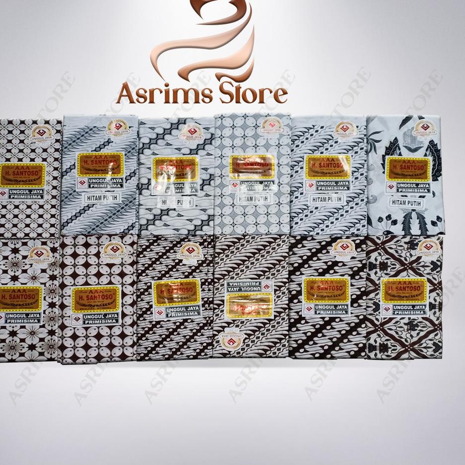 ✺ Kain Batik Jogja Jarik Batik Samping Kebat Jogjaan Hitam Putih Santoso AAA Premium Original ✶