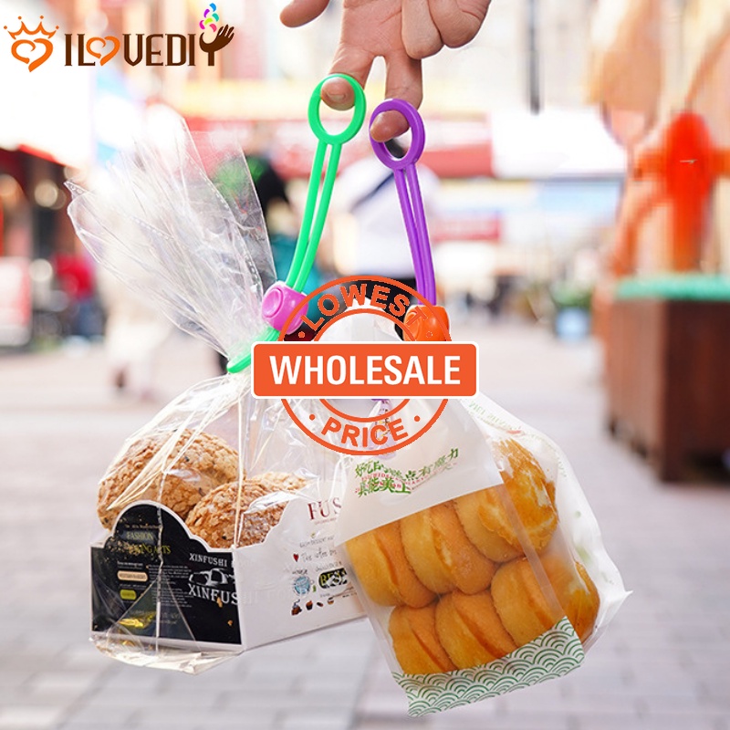 [Harga Grosir] Portable Home Organizer Gadget Tas Makanan Sealing Bandage Buah Snack Pouch Grip Tali Dapat Digantung Kabel Lashing Band Menekan Klip Desain Mengencangkan Tali