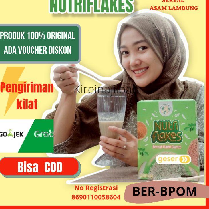 

➽ NUTRIFLAKES SEREAL UMBI GARUT SOLUSI ASAM LAMBUNG MAAG GERD ORI 100% WITH PSYLLIUM HUSK ➼