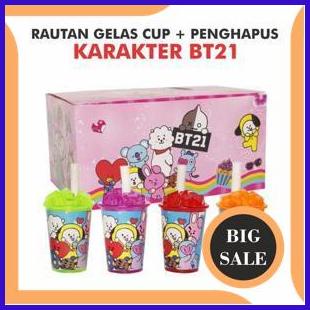 

tools n parts Rautan Plus Penghapus Gelas Cup Karakter BT21 Full Color Jual Ecer Satuan 1F