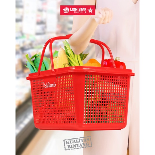 Keranjang Belanja Pasar B-16 Miami Shopping Basket Lion Star Plastik / keranjang super indo alfa