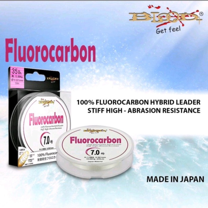 Terlaris Senar Blood 100 % Fluorocarbon Leader 50 M - Japan Line