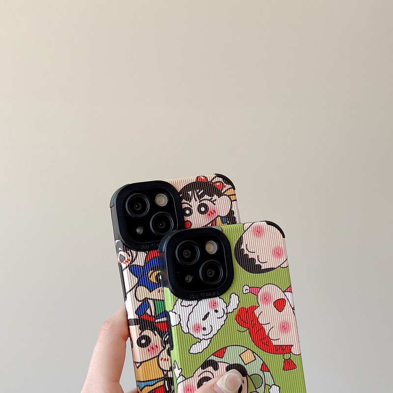 IPHONE Casing Pelindung Butir Vertikal Crayon Shin Chan Lucu Untuk Iphone14 13 12 11 Pro MAX X XR XS Max7 8 Plus Cangkang Lembut Anti Jatuh