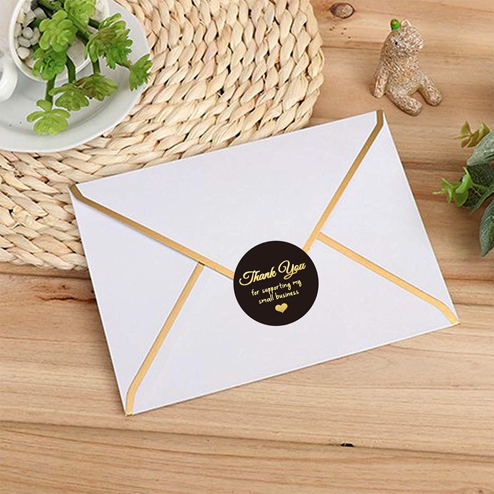 500pcs / roll Stiker Label Segel Kemasan Desain Thank You Untuk Pesta Pernikahan / Ulang Tahun