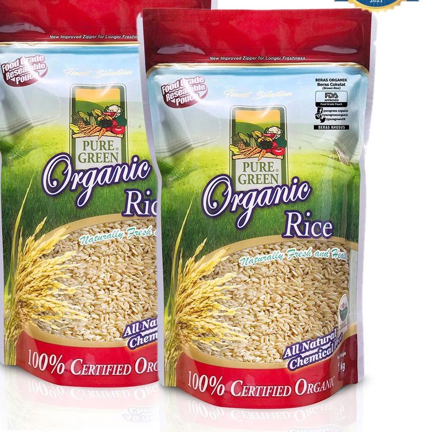 

✺ Puregreen Organic Rice Beras Organik Beras Coklat (Brown Rice) Paket 2 x 1 kg ♂