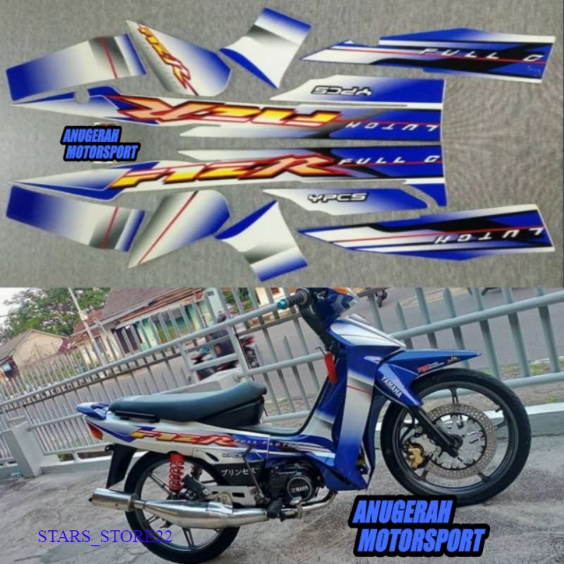(ORI) striping / sticker lis body fiz r / fizr / f1zr 2003 biru putih ORIGINAL