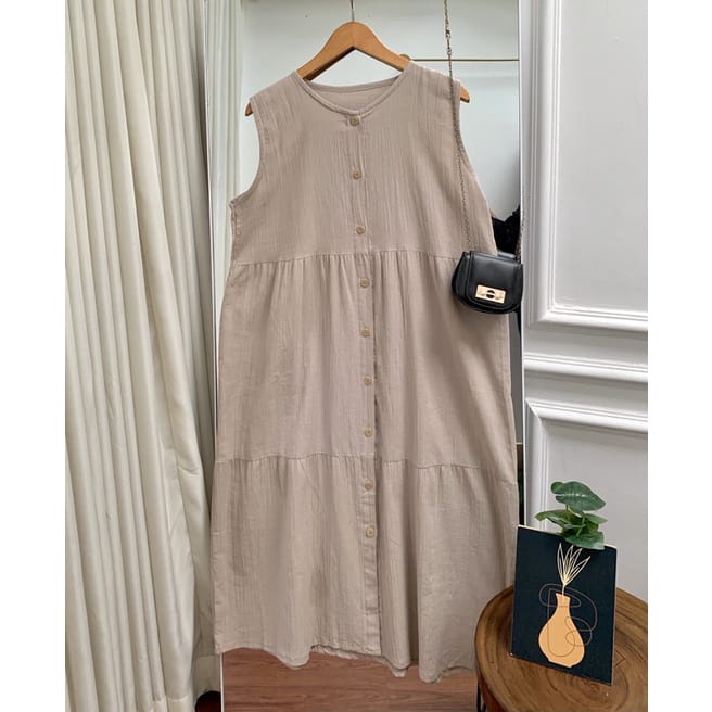 BEFAST - ZEC OOTD WANITA DRESS VENC / Calista Midi Dress CRINCLE / Dress Maxy Busui Wanita Terbaru / Pakaian Casual Wanita / Outfit Wanita Style Hijab / Fashion kekinian Remaja ABG Kondangan/Pesta / Dress Polos Elegan / Terlaris