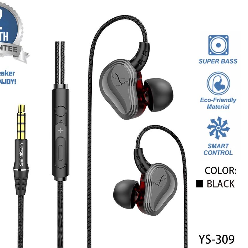 ✴ YESPLUS YS-309 Headset/Handsfree Hifi Sound Wired 4D Earphone+Mic Free Popsocket ➾