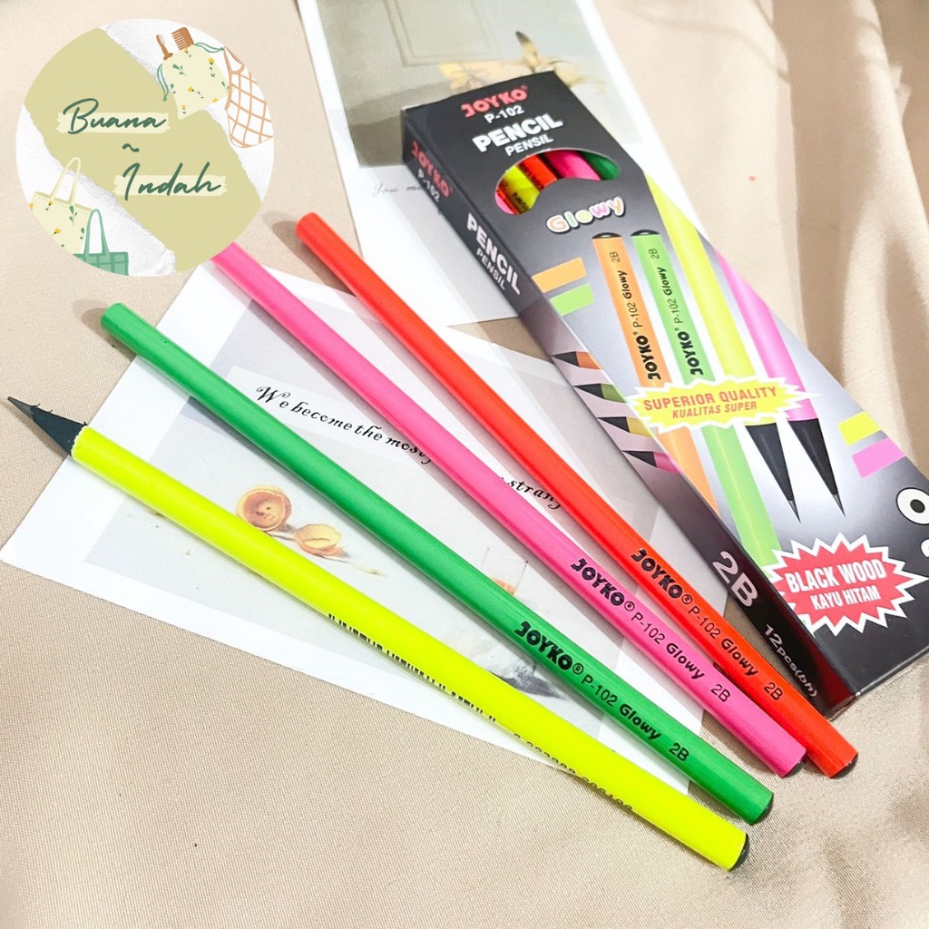

Pensil Joyko 2B P102 Glowy Pencil 2B Alat Tulis Sekolah Anak Anak Alat Tulis Kantor Pinsil 2B Fancy Glossy BISA COD