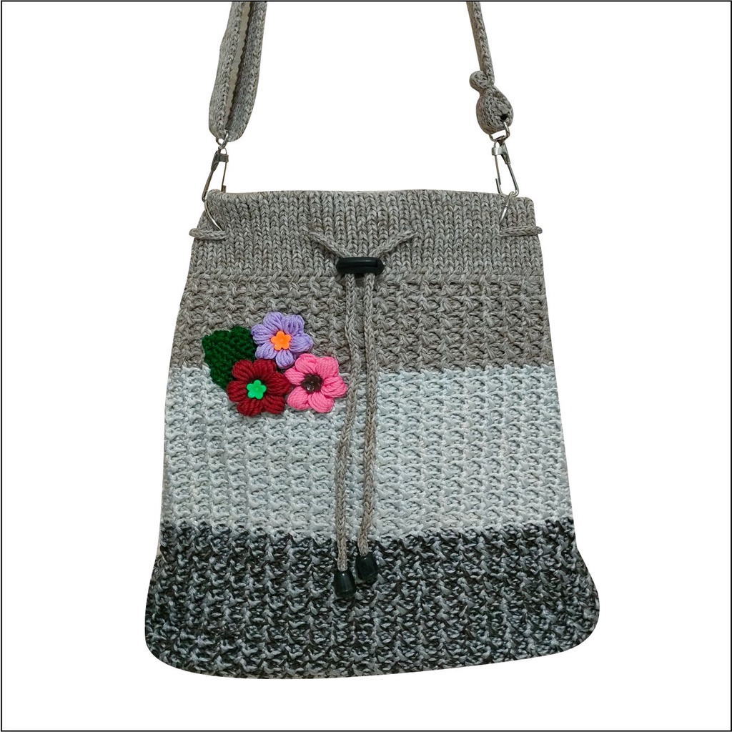 Tas Rajut PEGE Hinari Model Selempang serut Untuk Wanita - PG 8953