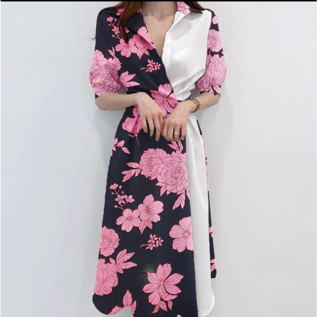 FWG - DRESS ELENA COMBI / DRESS WANITA / DRESS PANJANG WANITA / DRESS / DRESS KONDANGAN / LONG DRESS