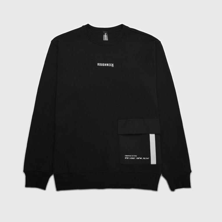 Langsung Atc Roughneck SS223 Black Tactical Studio White Crewneck / Crewneck roughneck / Sweater rou