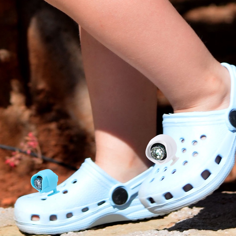 3mode Pencahayaan Lubang Lampu Sepatu Pesona Sepatu Dekorasi Aksesoris Peralatan Berkemah Anak-Anak Menjalankan Malam Luar Ruangan Berjalan Pencahayaan Tahan Air Lampu Crocs