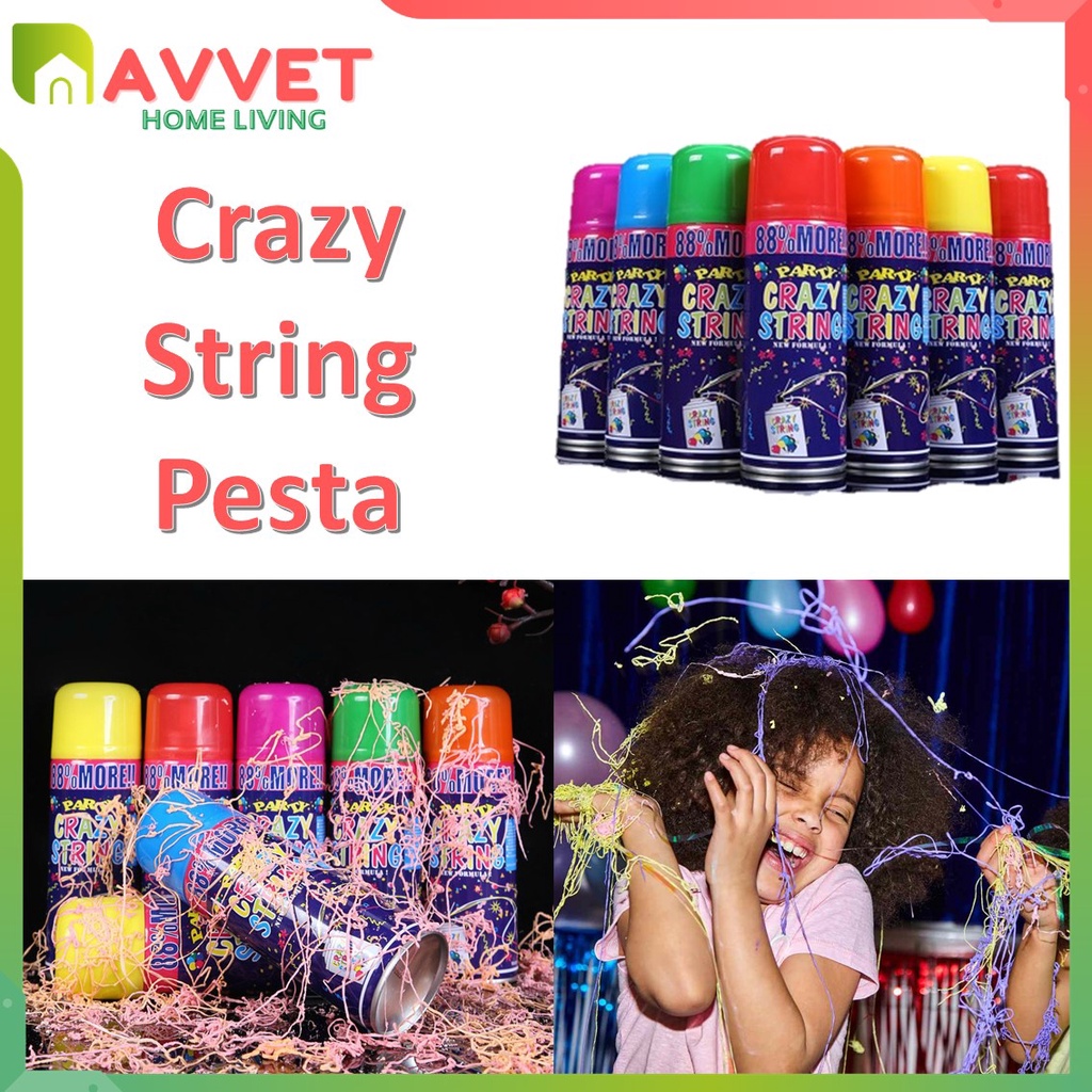 AVVET Party Crazy String Semprotan Pesta String Spray Party Semprotan Jaring Laba laba