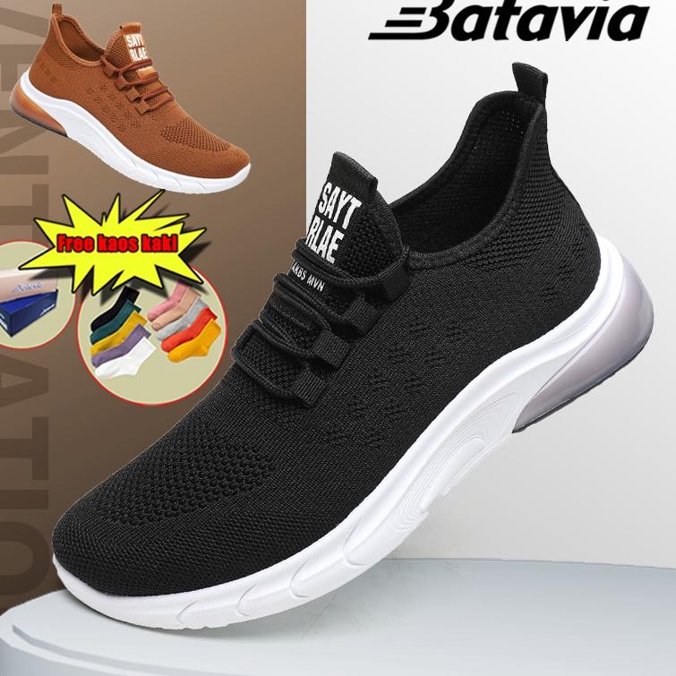 HARGA TERMURAH Batavia 2023 Baru Impor Sepatu Pria Tren All-Match Kasual Sepatu Lari Bawah Lembut Be